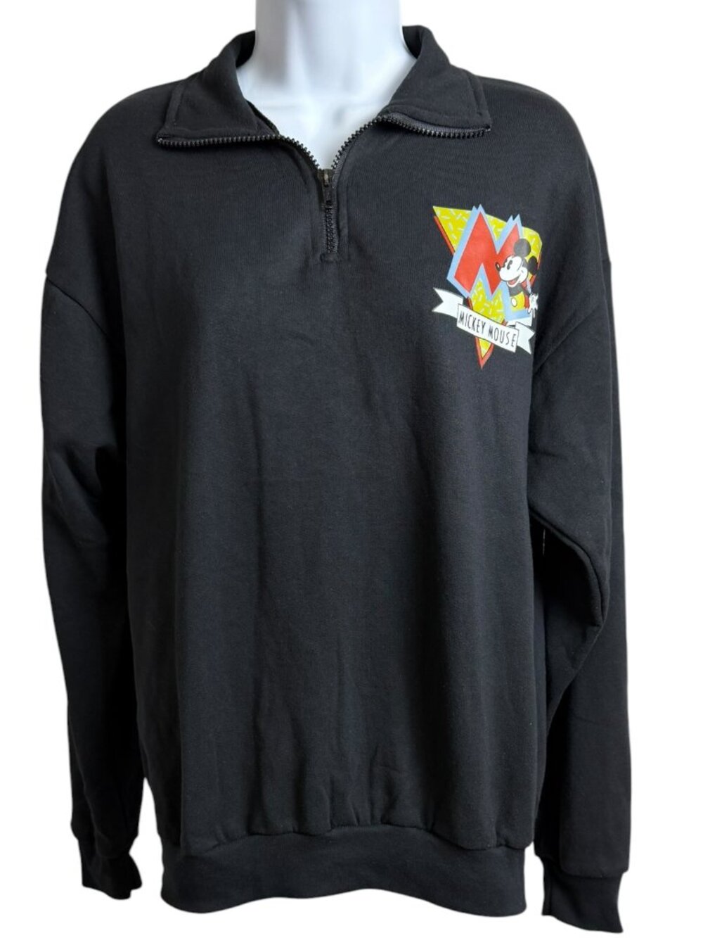 Vintage 1990 Disney Mickey 1/4 Zip Fleece M NWT